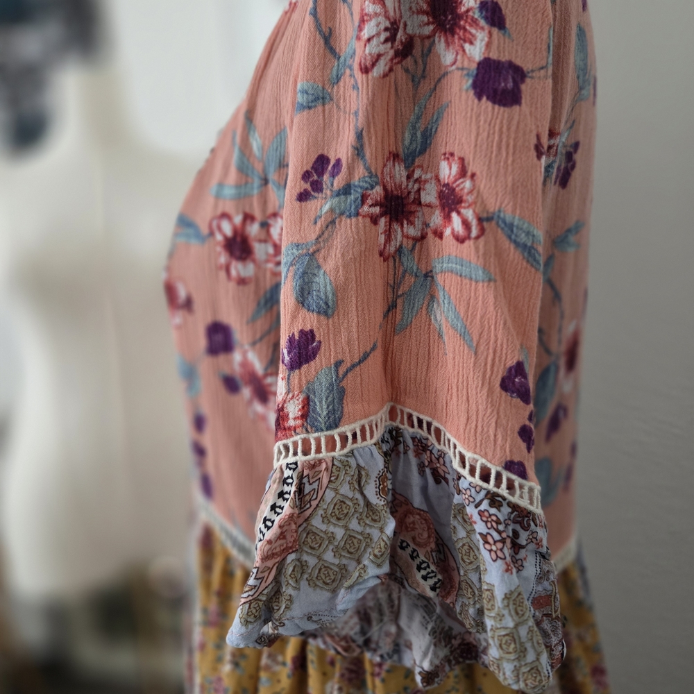 Chic Bohemian Patchwork Mini Dress - image 4